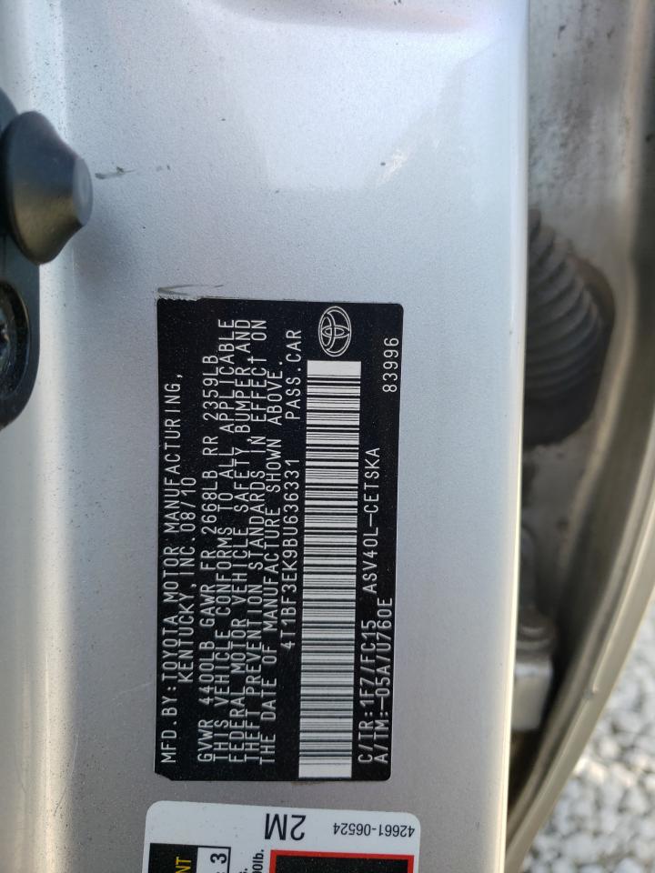 Photo 10 from auction – 2011 TOYOTA CAMRY BASE with VIN 4T1BF3EK9BU636331