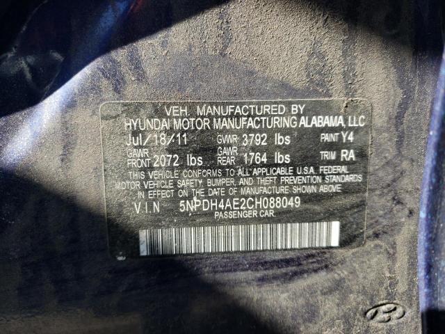 Photo 10 from auction – 2012 HYUNDAI ELANTRA GL with VIN 5NPDH4AE2CH088049