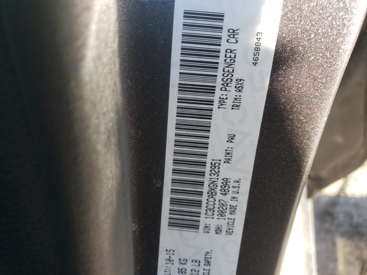Photo 10 from auction – 2016 CHRYSLER 200 LIMITE with VIN 1C3CCCABXGN132951