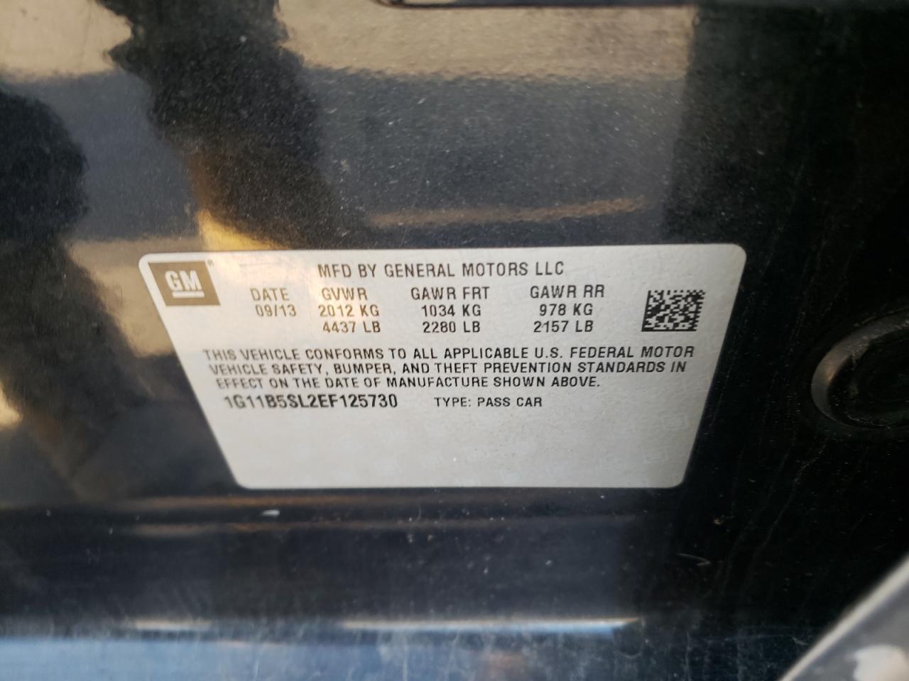 Photo 10 from auction – 2014 CHEVROLET MALIBU LS with VIN 1G11B5SL2EF125730