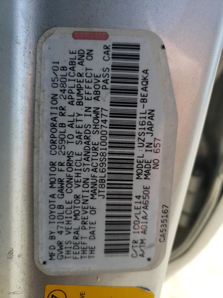Photo 10 from auction – 2001 LEXUS GS 430 with VIN JT8BL69S810007477