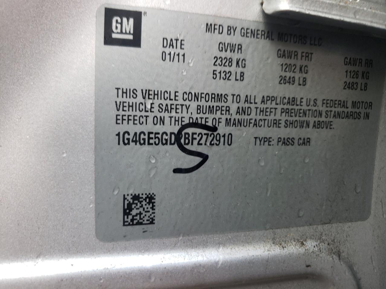 صورة رقم 10 من المزاد - 2011 BUICK LACROSSE C مع VIN 1G4GE5GD2BF272910