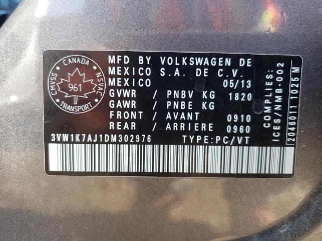 Photo 10 from auction – 2013 VOLKSWAGEN JETTA BASE with VIN 3VW1K7AJ1DM302976