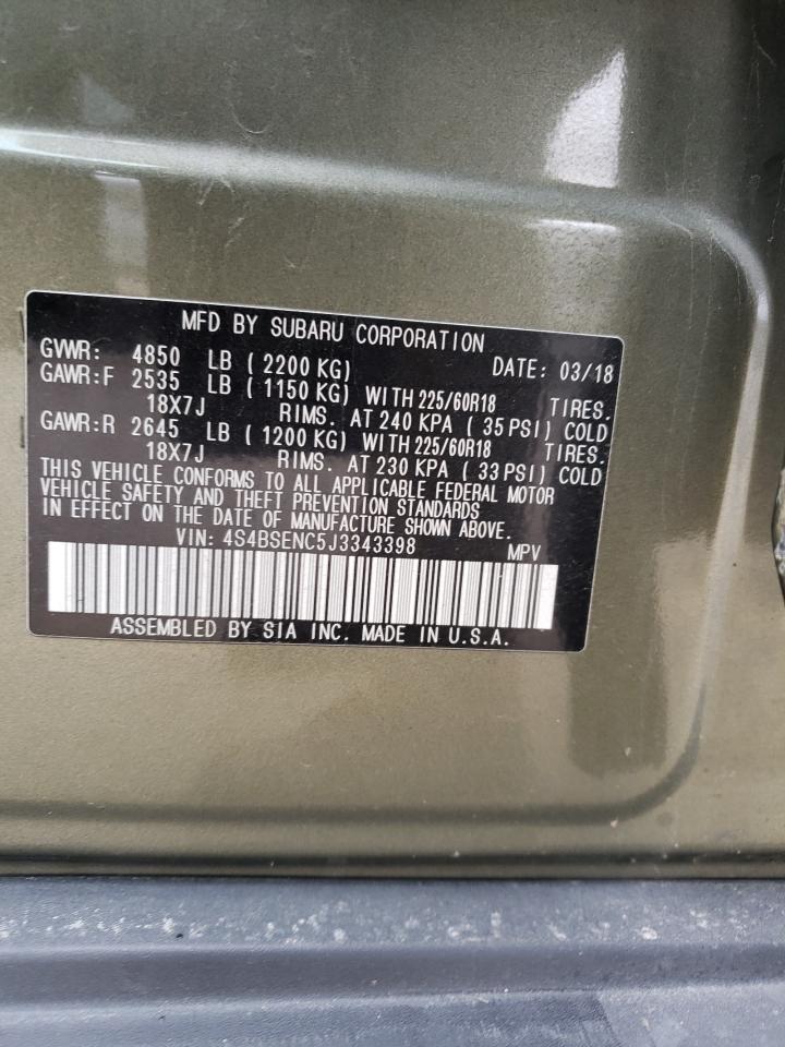 Photo 10 from auction – 2018 SUBARU OUTBACK 3. with VIN 4S4BSENC5J3343398