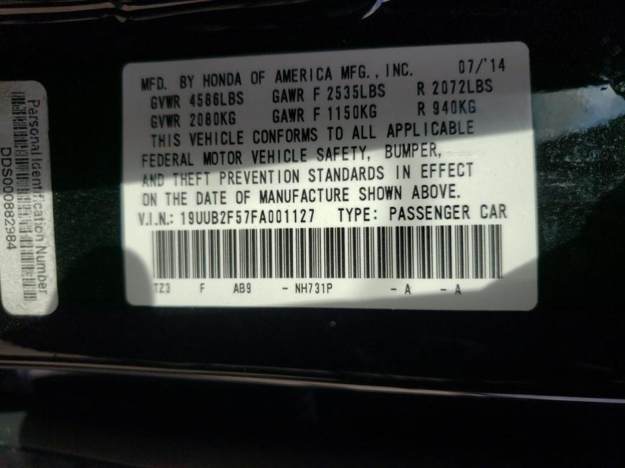 Photo 10 from auction – 2015 ACURA TLX TECH with VIN 19UUB2F57FA001127