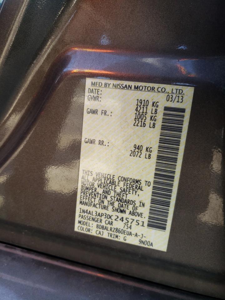 Photo 10 from auction – 2013 NISSAN ALTIMA 2.5 with VIN 1N4AL3AP3DC245751