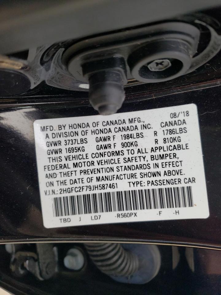 Photo 10 from auction – 2018 HONDA CIVIC EX with VIN 2HGFC2F79JH587461