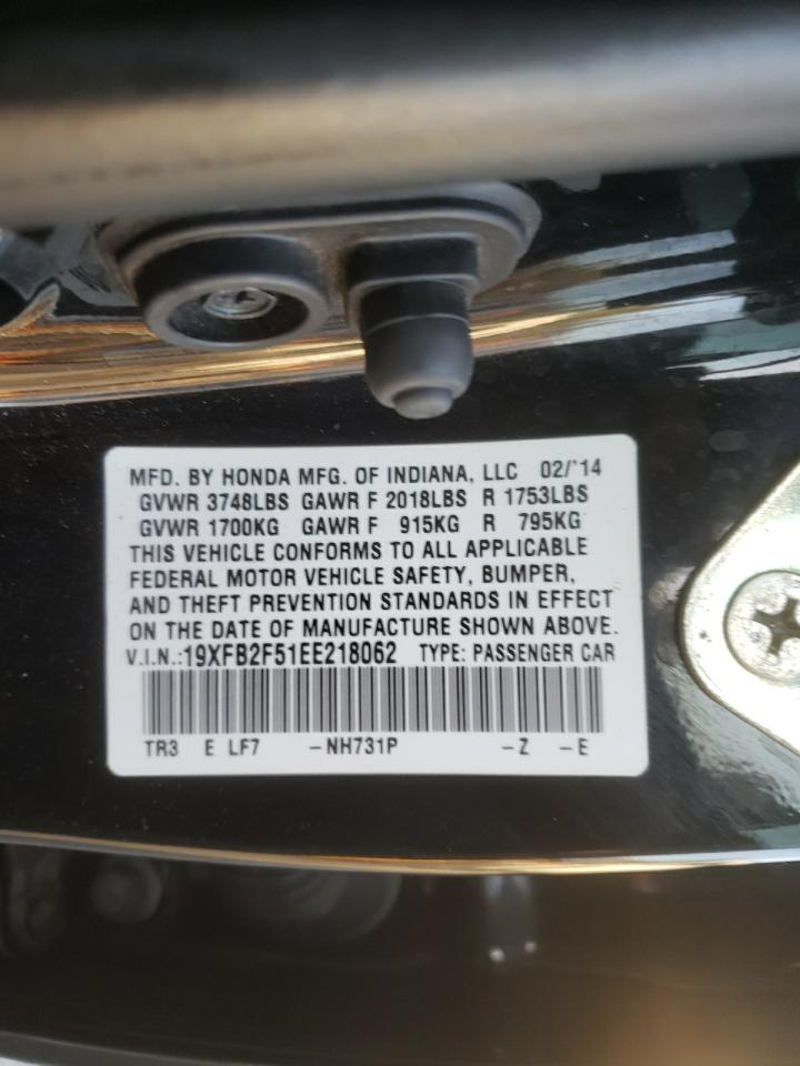 Photo 10 from auction – 2014 HONDA CIVIC LX with VIN 19XFB2F51EE218062