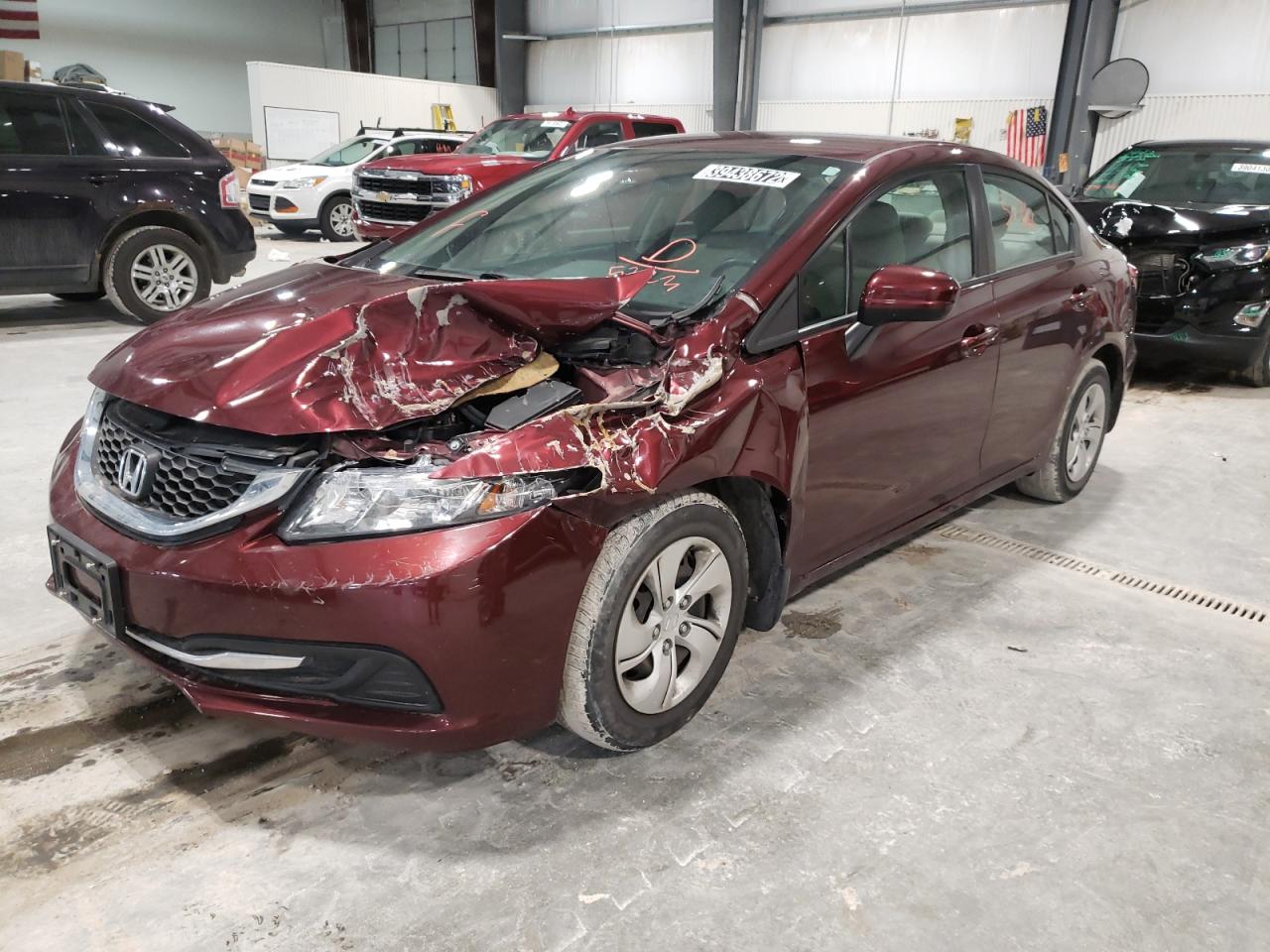 Photo 2 from auction – 2014 HONDA CIVIC LX with VIN 19XFB2F56EE075223