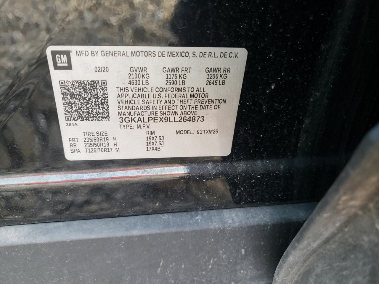 Photo 10 from auction – 2020 GMC TERRAIN SL with VIN 3GKALPEX9LL264873