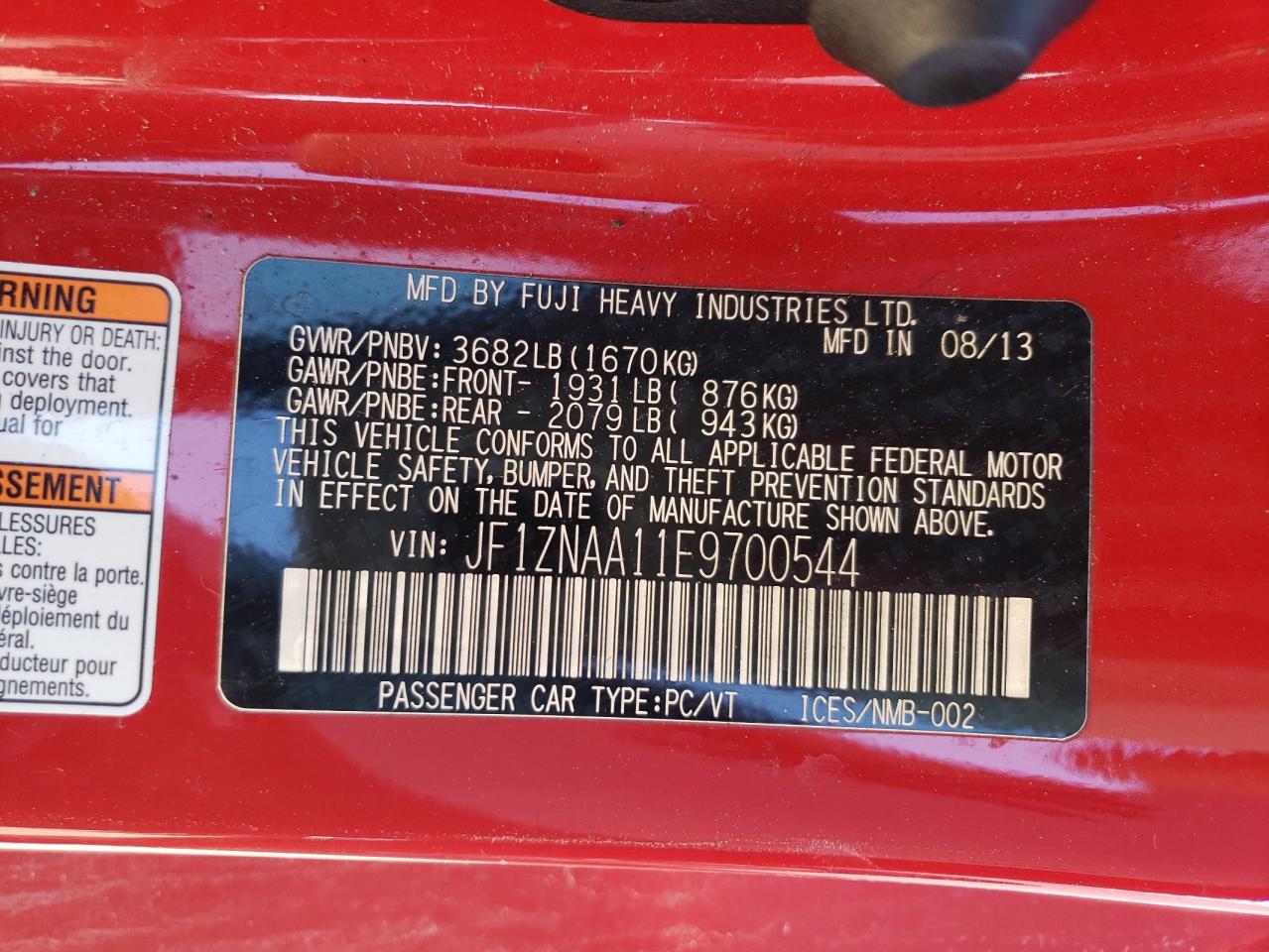 Photo 10 from auction – 2014 TOYOTA SCION FR-S with VIN JF1ZNAA11E9700544