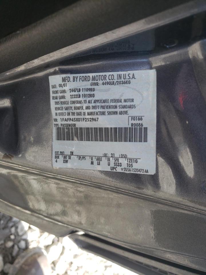 Photo 10 from auction – 2001 FORD MUSTANG GT with VIN 1FAFP45X01F252967