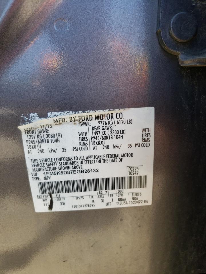 Photo 10 from auction – 2014 FORD EXPLORER X with VIN 1FM5K8D87EGB28132