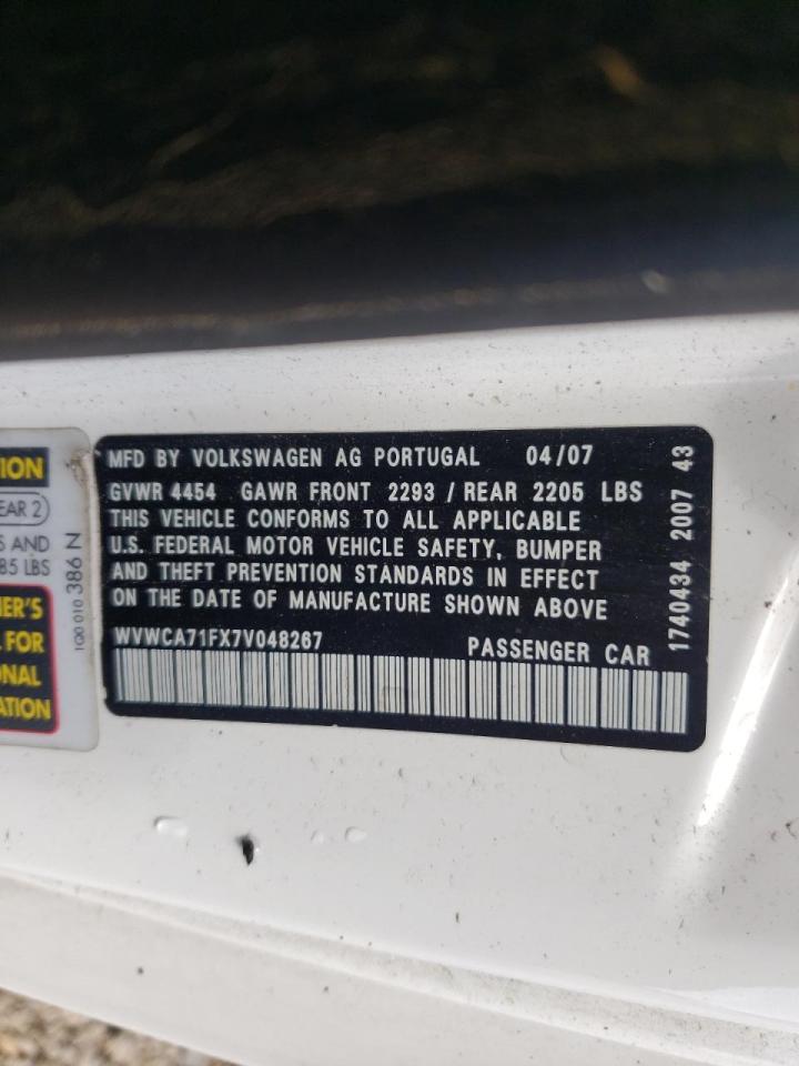 Photo 10 from auction – 2007 VOLKSWAGEN EOS 2.0T S with VIN WVWCA71FX7V048267