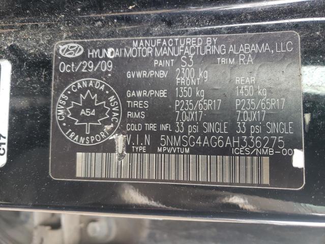 Photo 10 from auction – 2010 HYUNDAI SANTA FE G with VIN 5NMSG4AG6AH336275