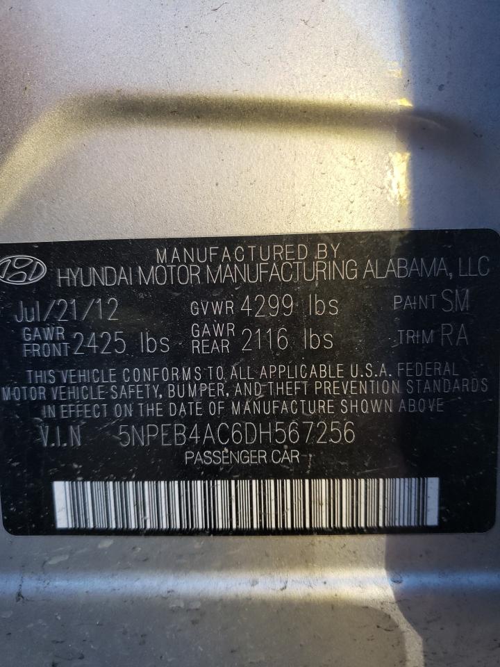 Photo 10 from auction – 2013 HYUNDAI SONATA GLS with VIN 5NPEB4AC6DH567256