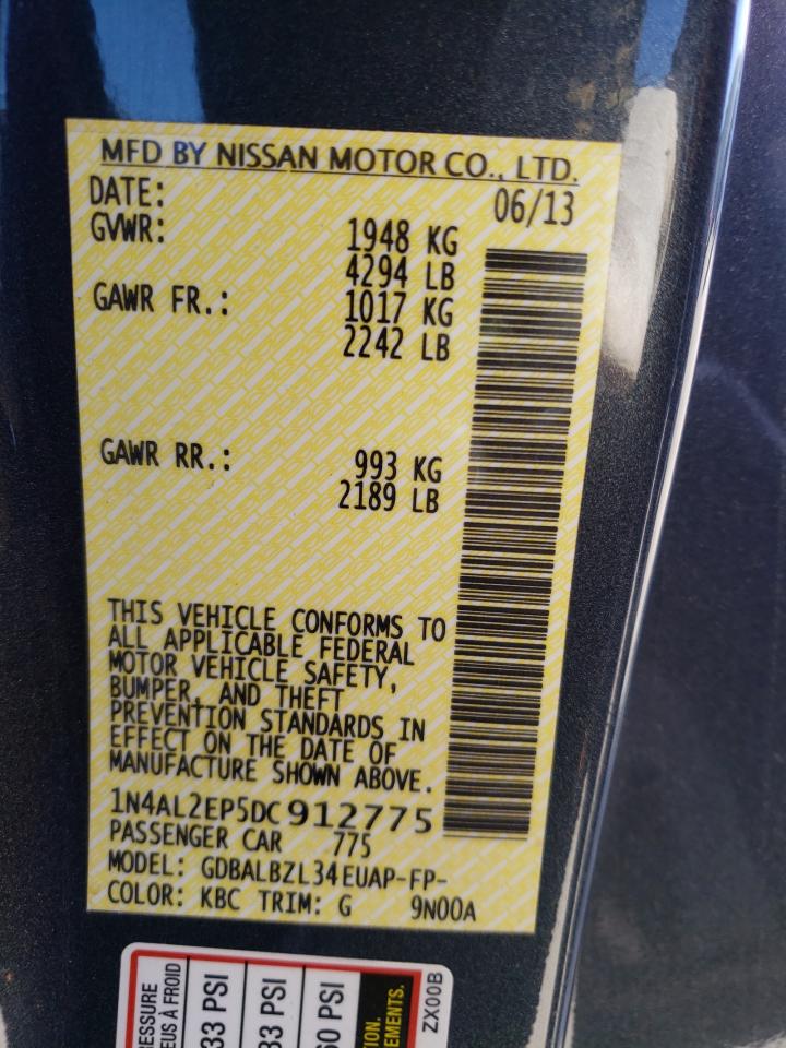Photo 10 from auction – 2013 NISSAN ALTIMA S with VIN 1N4AL2EP5DC912775