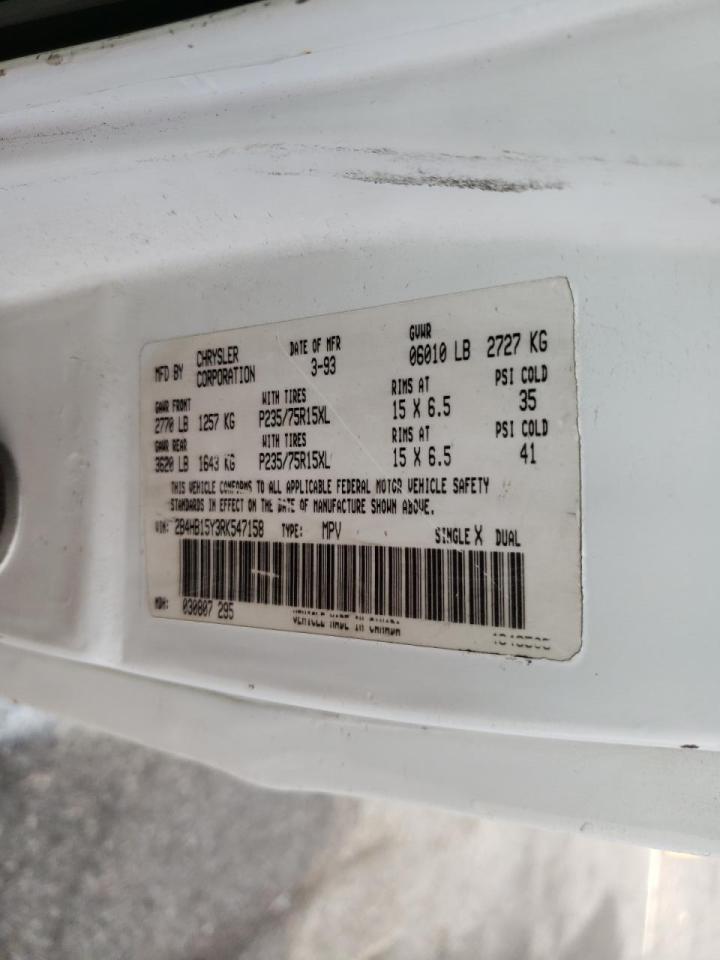 Photo 10 from auction – 1994 DODGE RAM WAGON with VIN 2B4HB15Y3RK547158