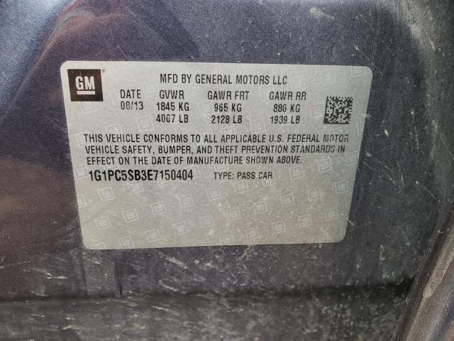 Photo 10 from auction – 2014 CHEVROLET CRUZE LT with VIN 1G1PC5SB3E7150404
