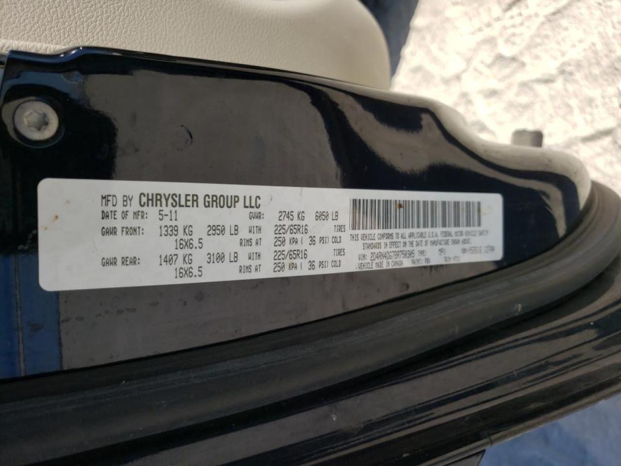 Photo 10 from auction – 2011 DODGE GRAND CARA with VIN 2D4RN4DG7BR750305