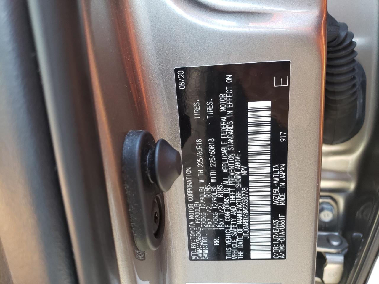Photo 10 from auction – 2021 LEXUS NX 300 BAS with VIN JTJGARDZ3M2238778