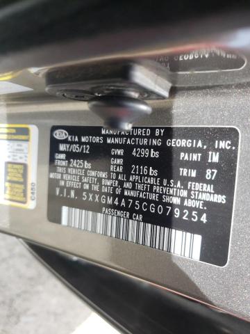 Photo 10 from auction – 2012 KIA OPTIMA LX with VIN 5XXGM4A75CG079254