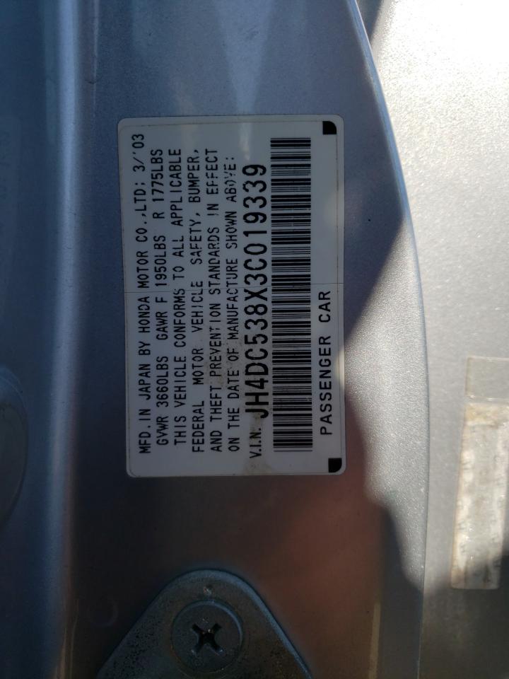 Photo 10 from auction – 2003 ACURA RSX with VIN JH4DC538X3C019339
