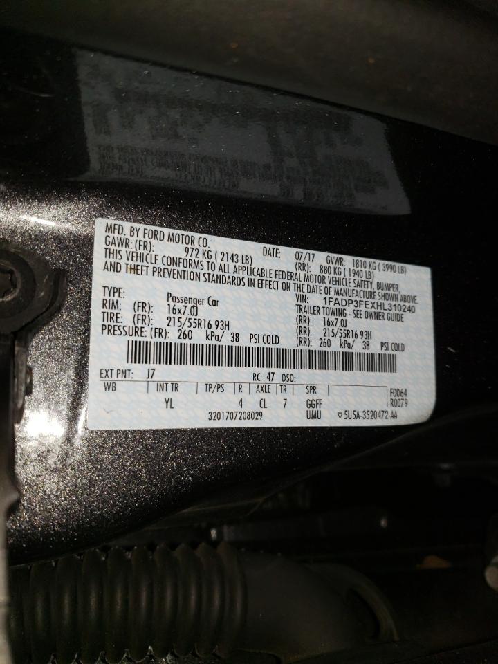 Photo 10 from auction – 2017 FORD FOCUS SE with VIN 1FADP3FEXHL310240