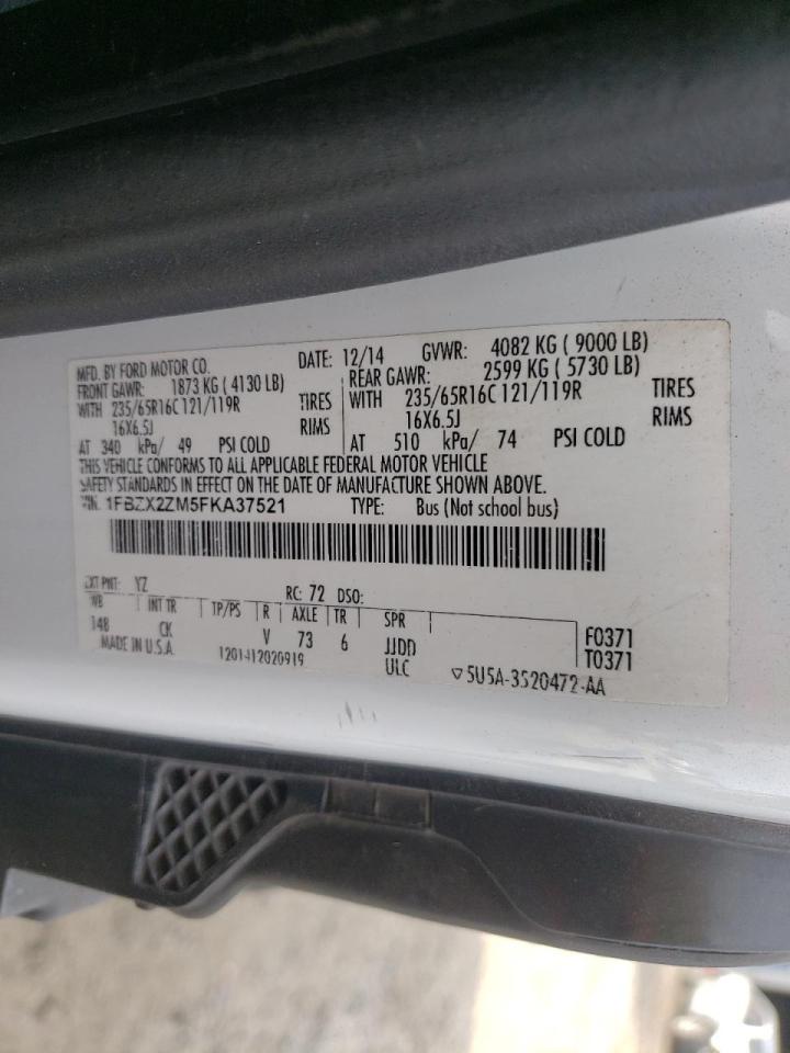 Photo 10 from auction – 2015 FORD TRANSIT T- with VIN 1FBZX2ZM5FKA37521