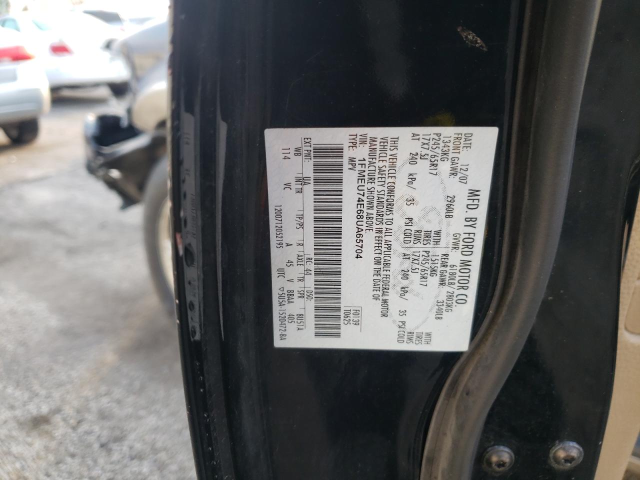 Photo 10 from auction – 2008 FORD EXPLORER E with VIN 1FMEU74E68UA65704