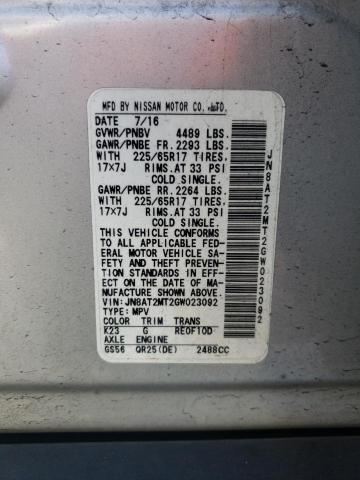 Photo 10 from auction – 2016 NISSAN ROGUE S with VIN JN8AT2MT2GW023092
