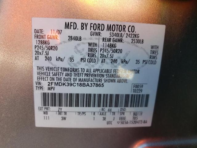 Photo 10 from auction – 2008 FORD EDGE LIMIT with VIN 2FMDK39C18BA37865