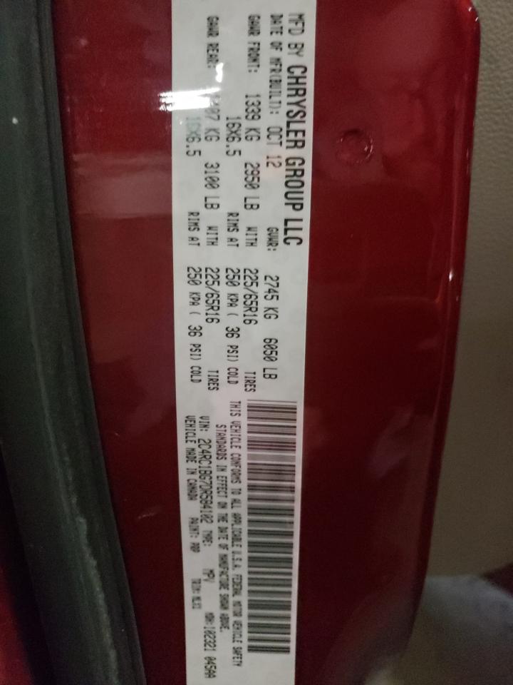 Photo 10 from auction – 2013 CHRYSLER TOWN & COU with VIN 2C4RC1BG7DR584102
