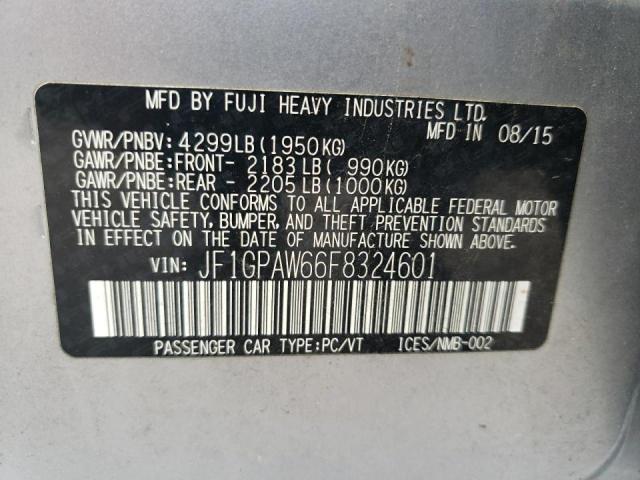 Photo 10 from auction – 2015 SUBARU IMPREZA SP with VIN JF1GPAW66F8324601