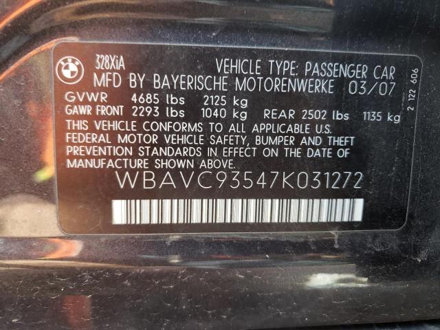 Photo 10 from auction – 2007 BMW 328 XI with VIN WBAVC93547K031272