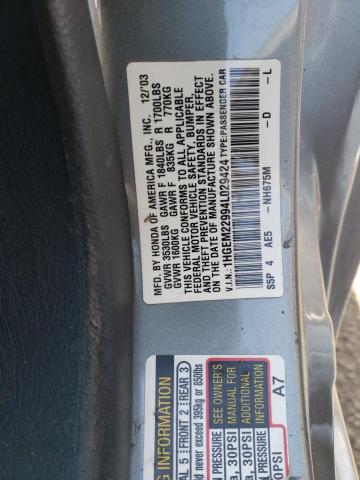 Photo 10 from auction – 2004 HONDA CIVIC EX with VIN 1HGEM22994L029424