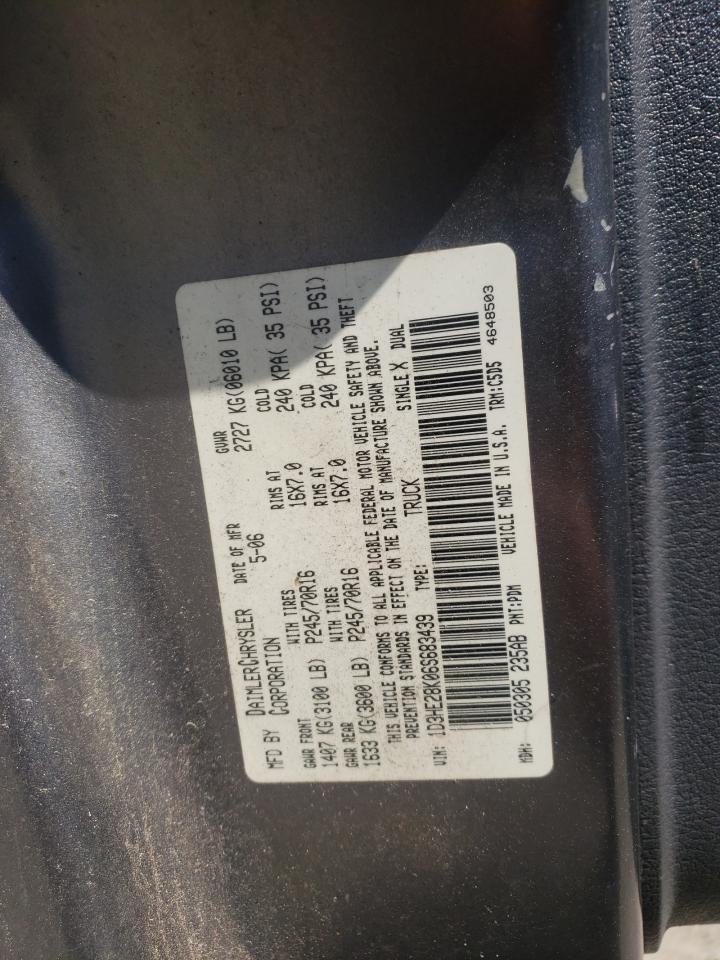 Photo 10 from auction – 2006 DODGE DAKOTA QUA with VIN 1D3HE28K06S683439