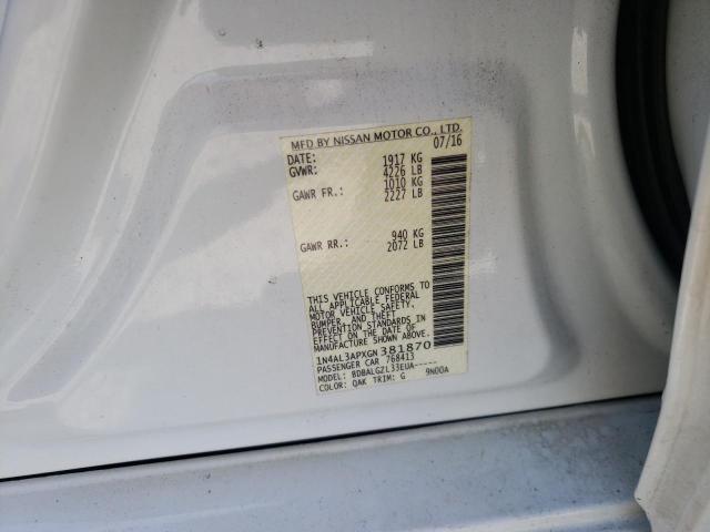 Photo 10 from auction – 2016 NISSAN ALTIMA 2.5 with VIN 1N4AL3APXGN381870