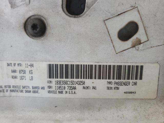 Photo 10 from auction – 2005 DODGE NEON with VIN 1B3ES56C15D143250