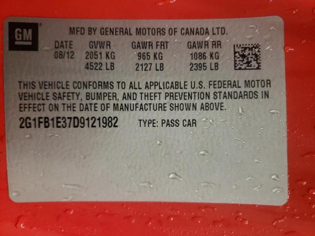Photo 10 from auction – 2013 CHEVROLET CAMARO LT with VIN 2G1FB1E37D9121982