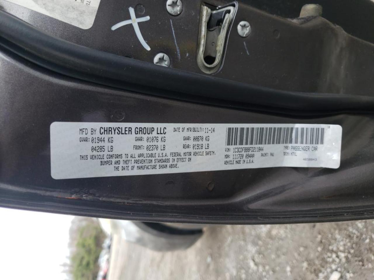 Photo 10 from auction – 2015 DODGE DART SXT with VIN 1C3CDFBB8FD211844