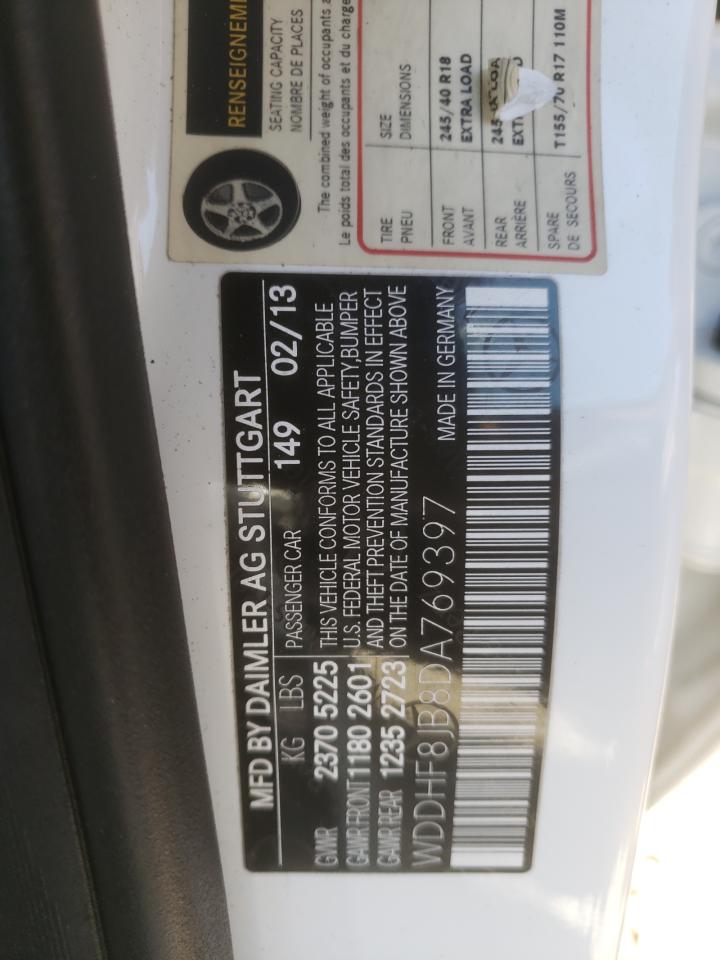 Photo 10 from auction – 2013 MERCEDES-BENZ E 350 4MAT with VIN WDDHF8JB8DA769397