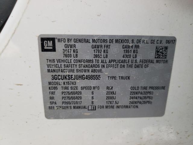 Photo 10 from auction – 2017 CHEVROLET SILVERADO with VIN 3GCUKSEJ0HG498555