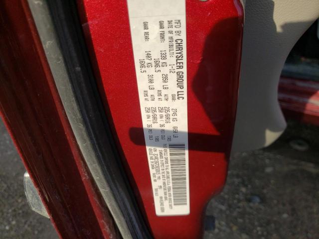 Photo 10 from auction – 2012 CHRYSLER TOWN & COU with VIN 2C4RC1BG7CR232815
