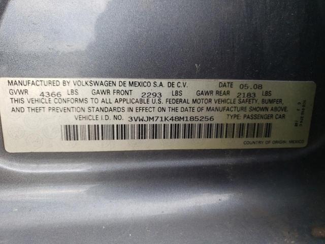 VOLKSWAGEN JETTA S 2008 with VIN 3VWJM71K48M185256 - Photo from auction