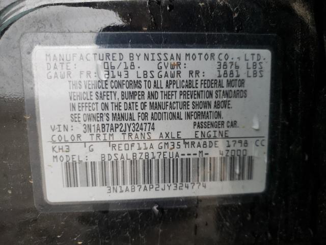 Photo 10 from auction – 2018 NISSAN SENTRA S with VIN 3N1AB7AP2JY324774