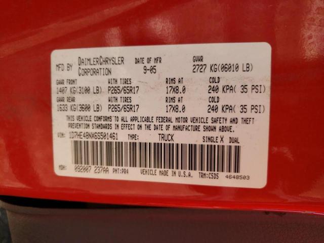 Photo 10 from auction – 2006 DODGE DAKOTA QUA with VIN 1D7HE48NX6S501461