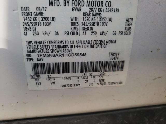 FORD EXPLORER P 2017 con VIN 1FM5K8AR1HGD59545 - Foto de la subasta