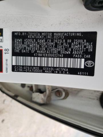 Photo 10 from auction – 2013 TOYOTA AVALON BAS with VIN 4T1BK1EB3DU022149