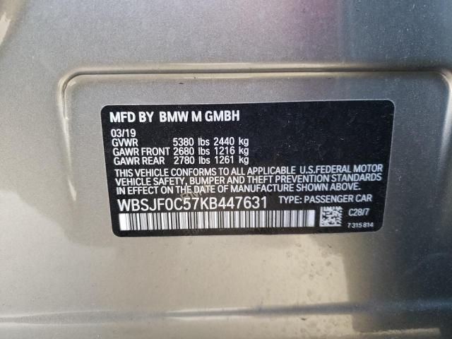 Photo 10 from auction – 2019 BMW M5 with VIN WBSJF0C57KB447631